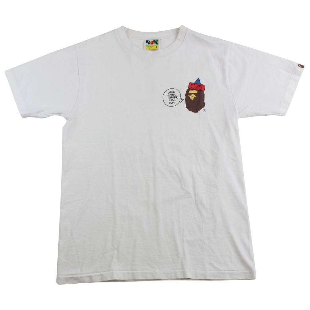 Bape Ape C75 Hat Logo Tee White - SaruGeneral