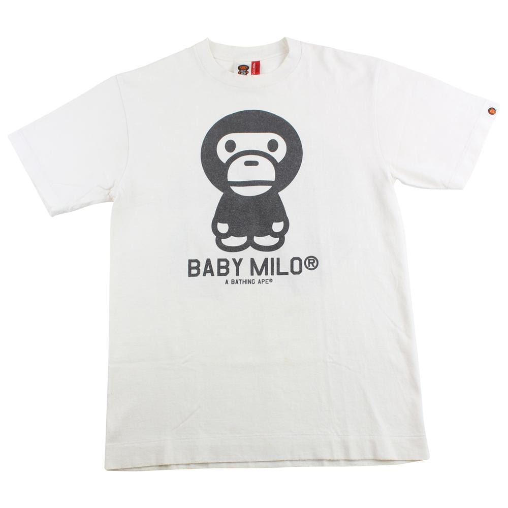 Bape Baby Milo black figure tee white - SaruGeneral