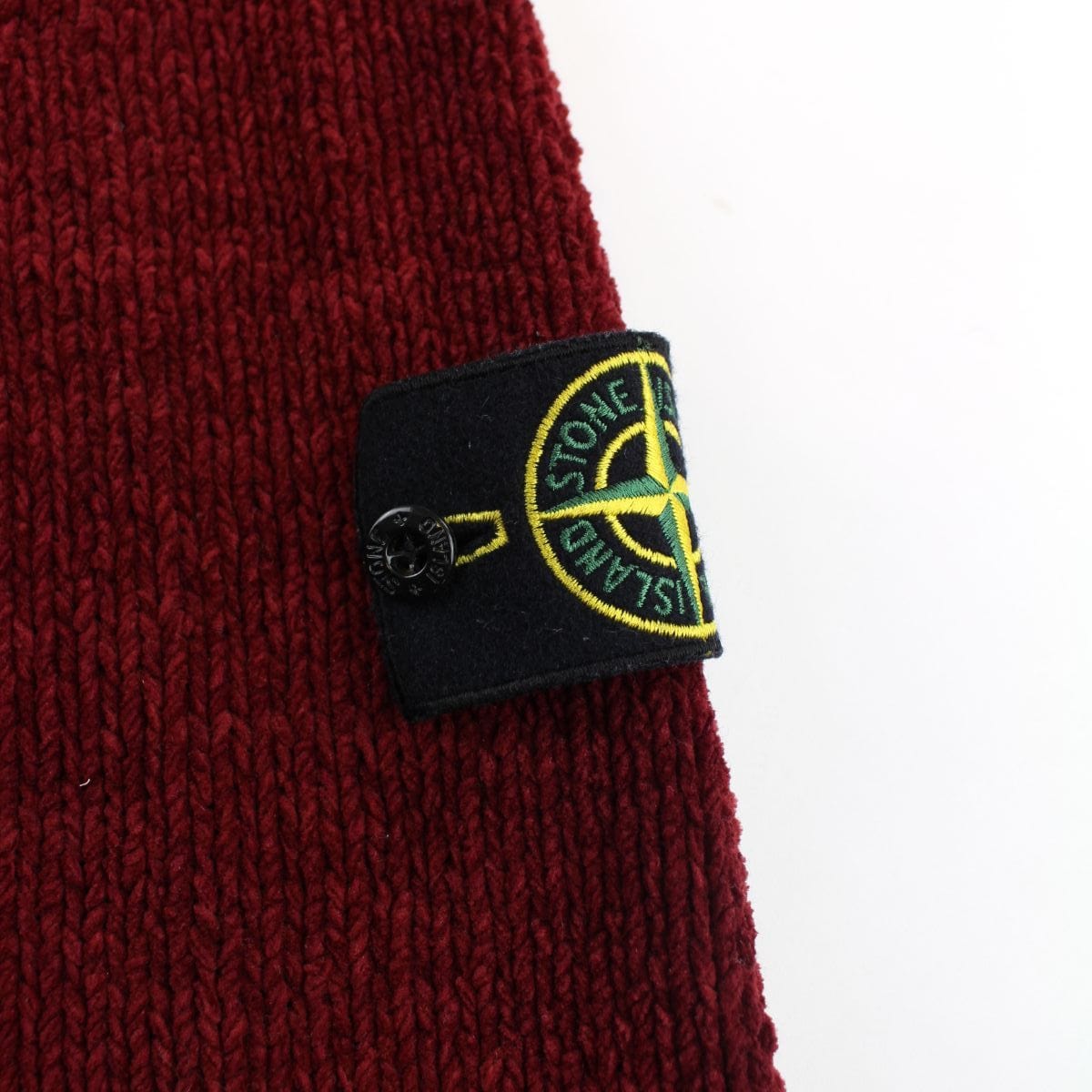 Stone Island Button Up Burgundy Wool Jumper - SaruGeneral