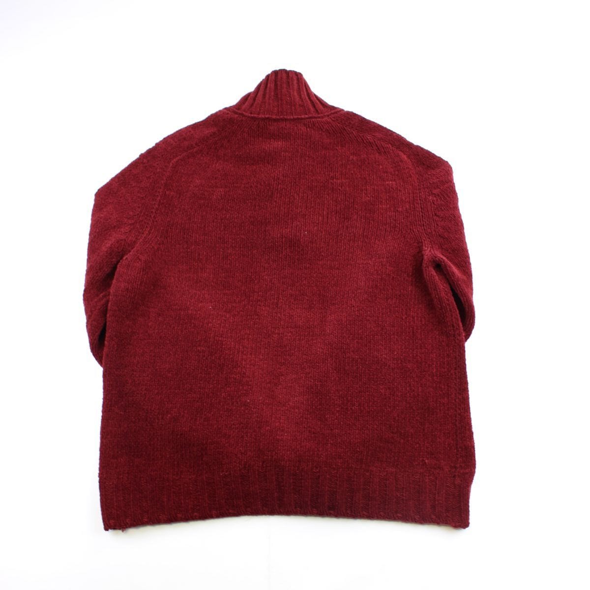 Stone Island Button Up Burgundy Wool Jumper - SaruGeneral