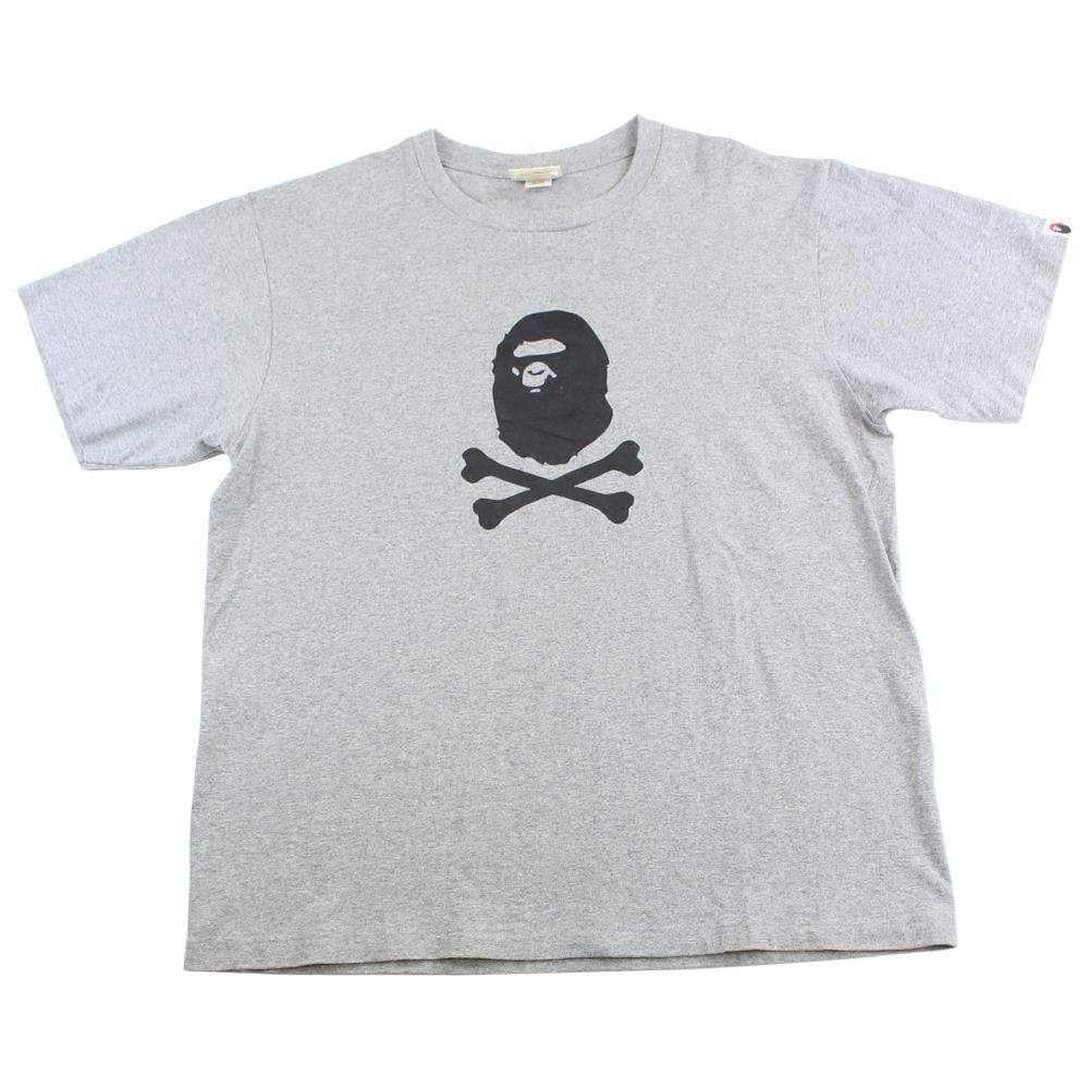 Bape Ape Crossbones Logo Tee Grey - SaruGeneral