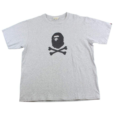 T-shirt Bape Ape Crossbones avec logo gris