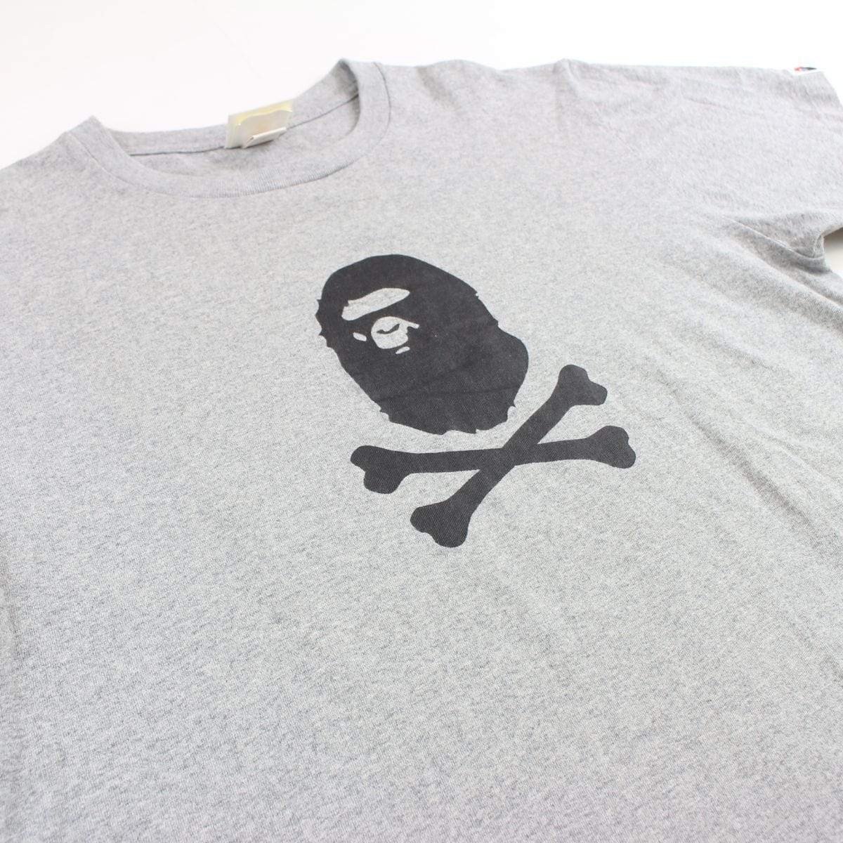 Bape Ape Crossbones Logo Tee Grey - SaruGeneral