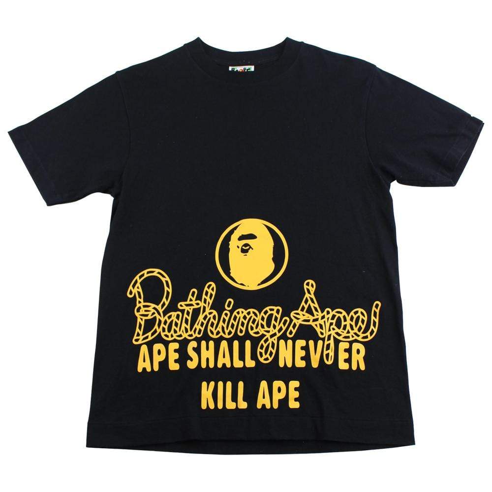 Bape A Bathing Ape Rope Logo Tee Black - SaruGeneral