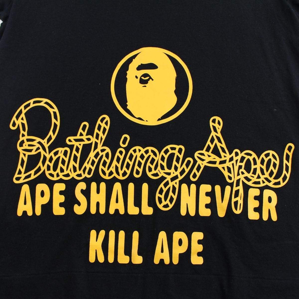 Bape A Bathing Ape Rope Logo Tee Black - SaruGeneral