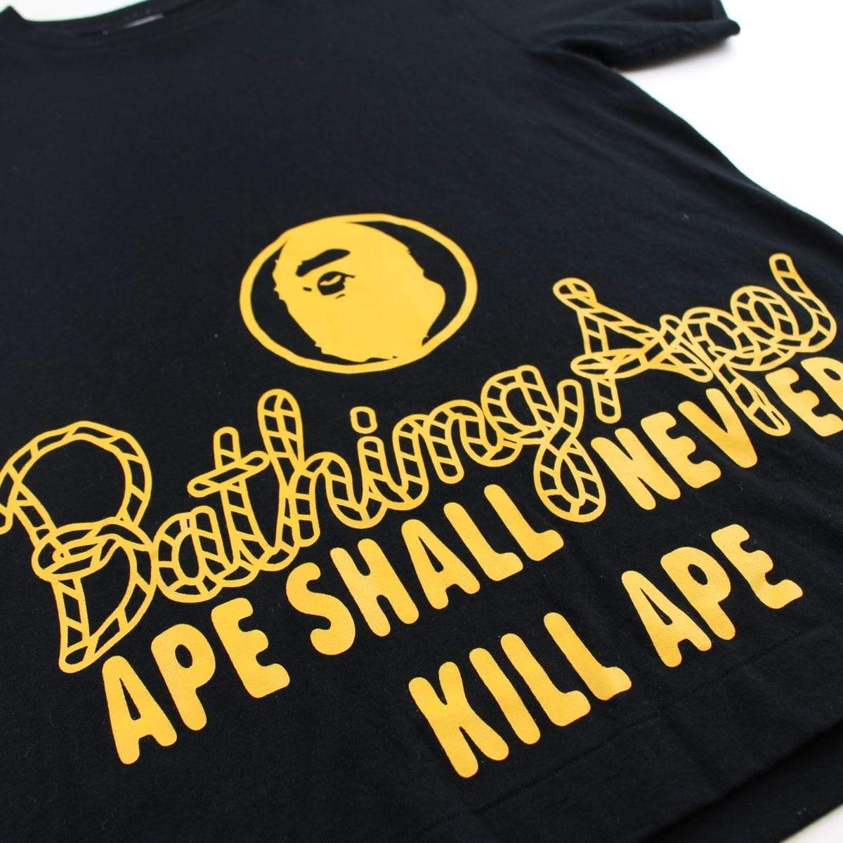 Bape A Bathing Ape Rope Logo Tee Black - SaruGeneral