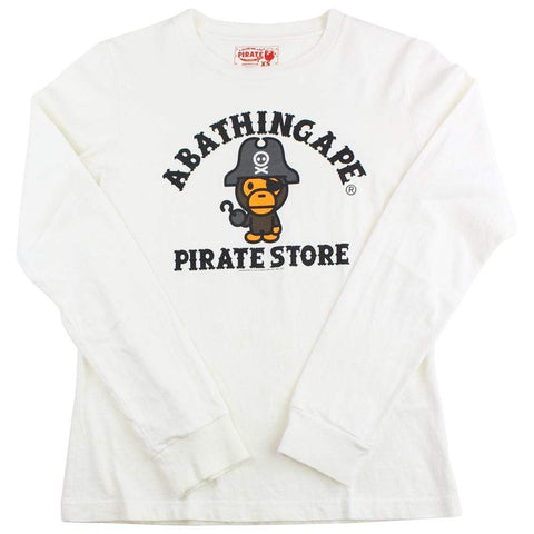 Bape Baby Milo Pirate Store Logo LS Blanc