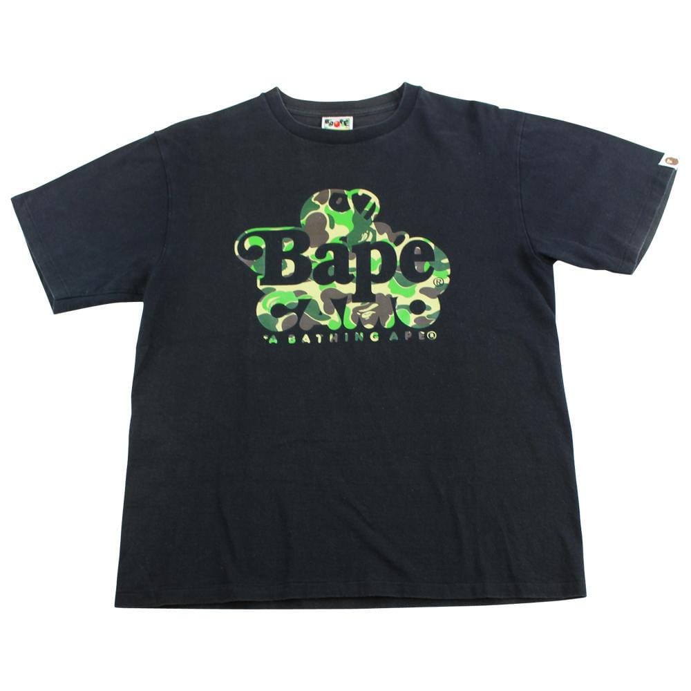 Bape Sleeping ABC Green Camo Milo Tee Black - SaruGeneral