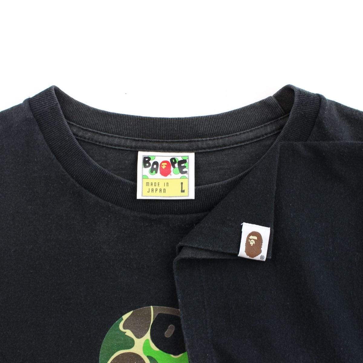 Bape Sleeping ABC Green Camo Milo Tee Black - SaruGeneral