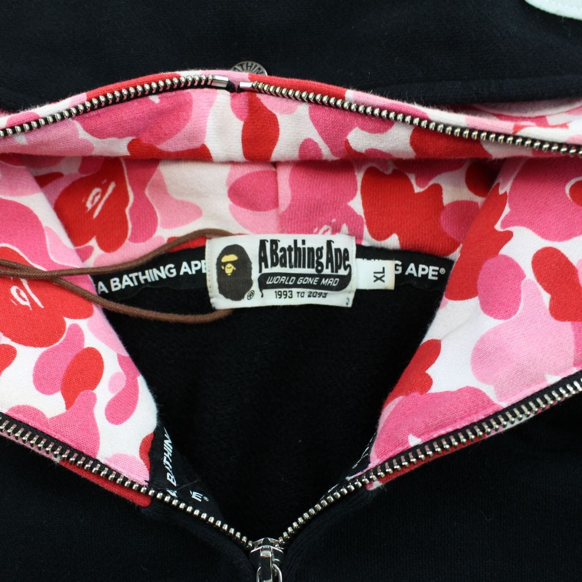 Bape Black & Pink Camo Double Shark Hoodie Fullzip - SaruGeneral