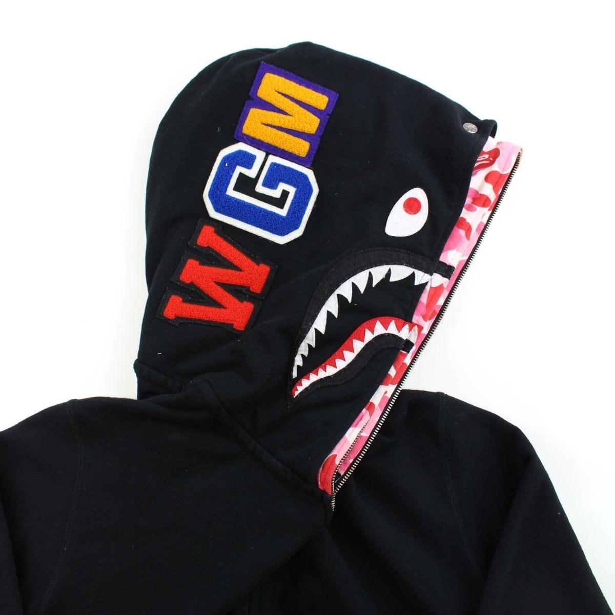 Bape Black & Pink Camo Double Shark Hoodie Fullzip - SaruGeneral