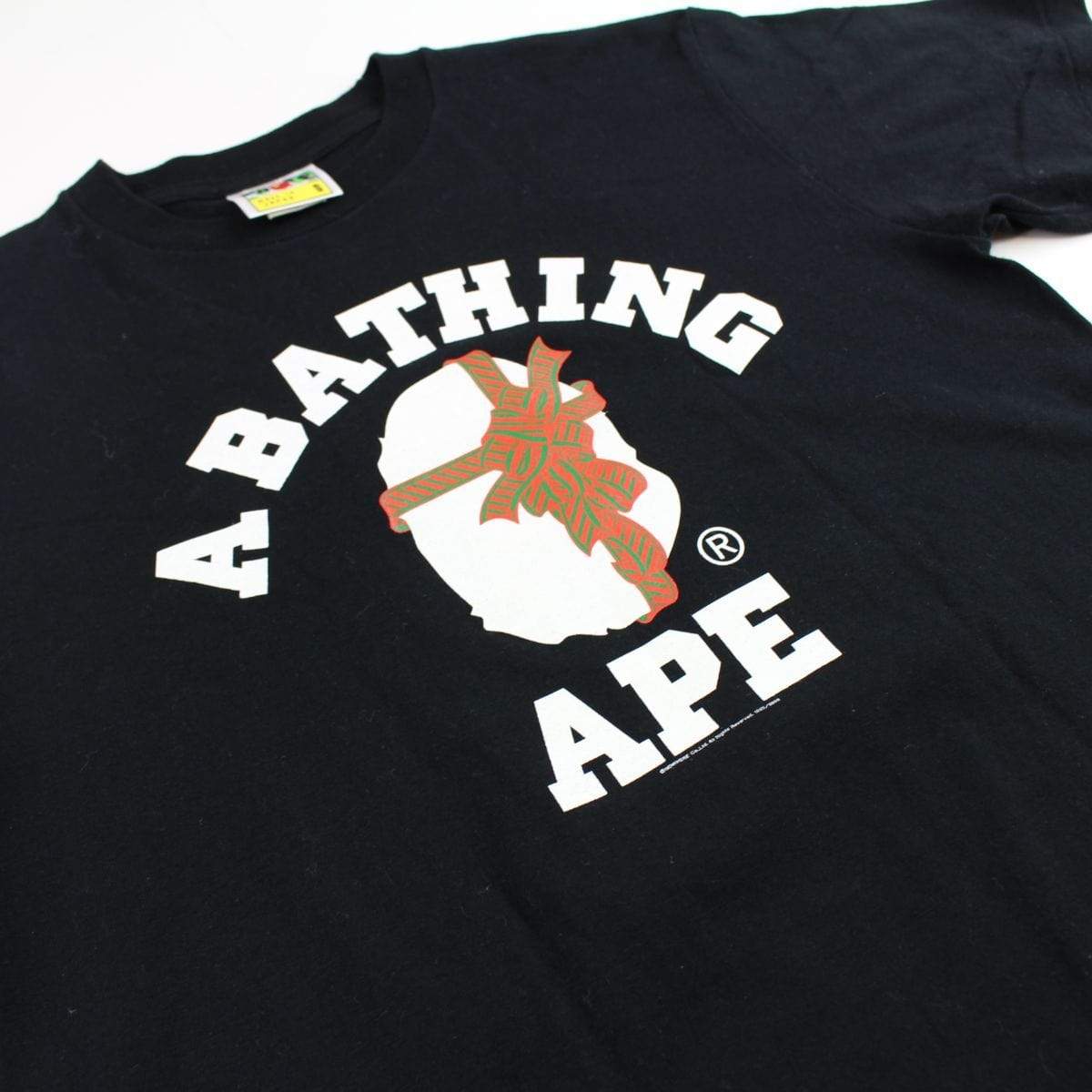 Bape Present Wrap College Logo Tee Black - SaruGeneral