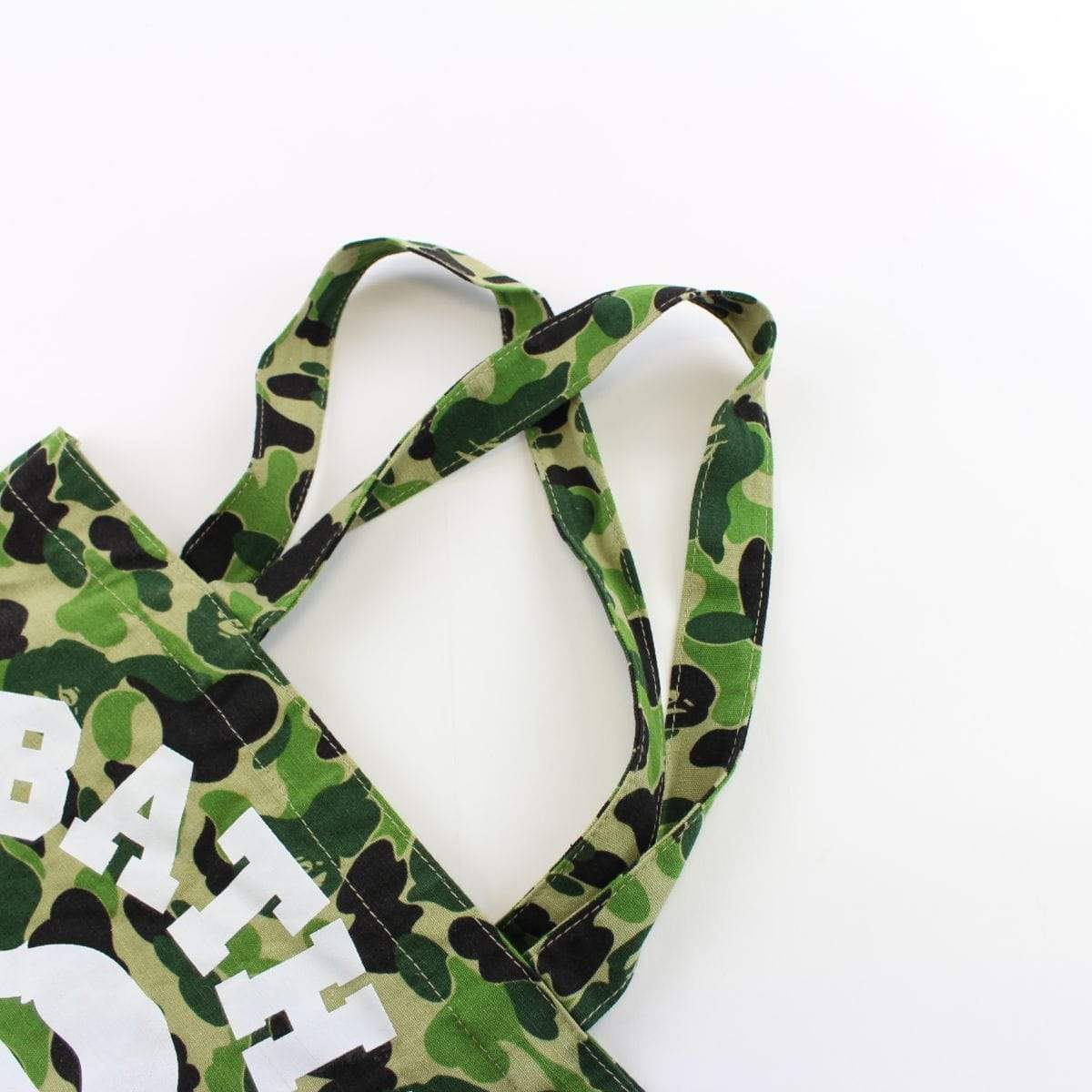 Bape White College Logo ABC Green Camo Tote Bag - SaruGeneral