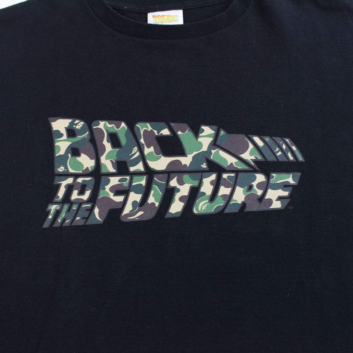 Bape x Back to the Future Green Camo Logo Tee Black - SaruGeneral