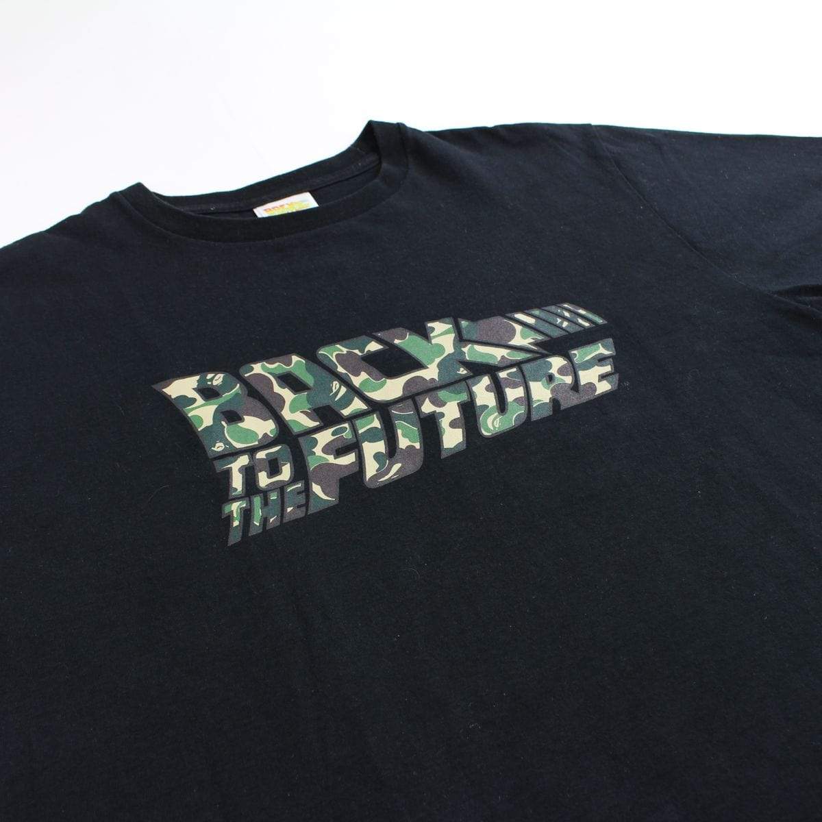 Bape x Back to the Future Green Camo Logo Tee Black - SaruGeneral
