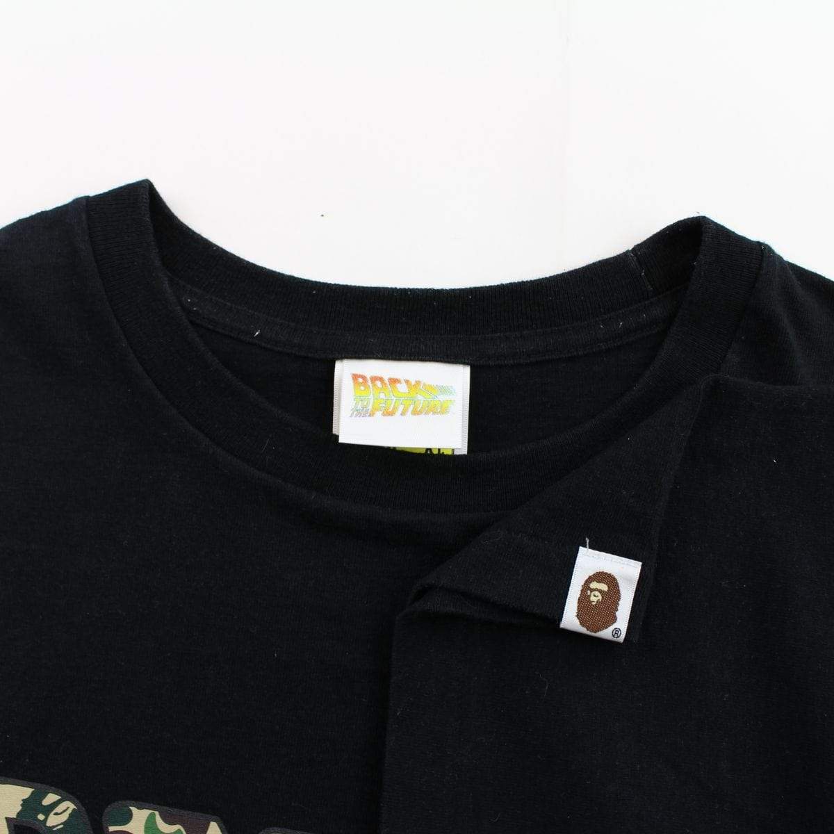 Bape x Back to the Future Green Camo Logo Tee Black - SaruGeneral