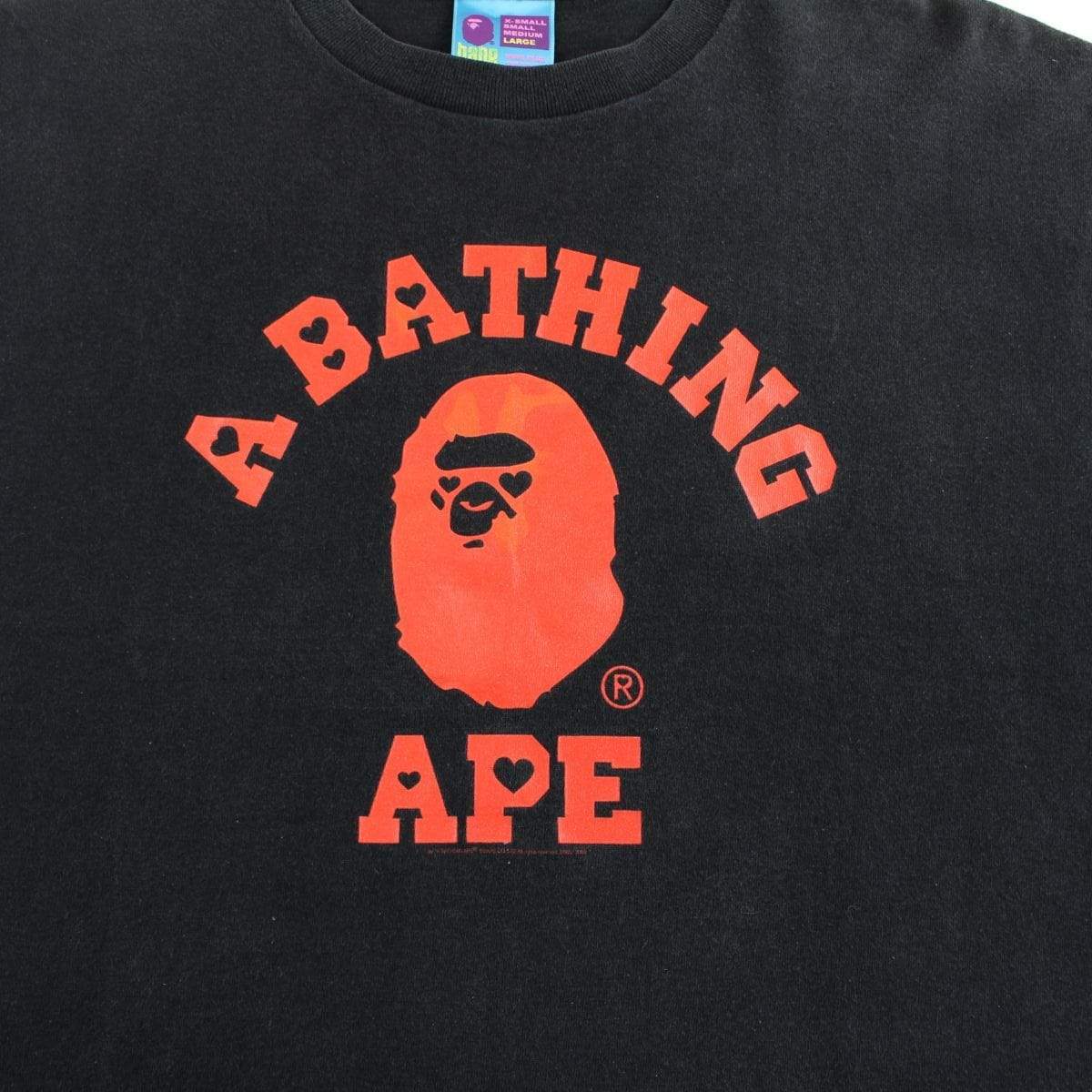 bape valentine hearts college logo tee - SaruGeneral