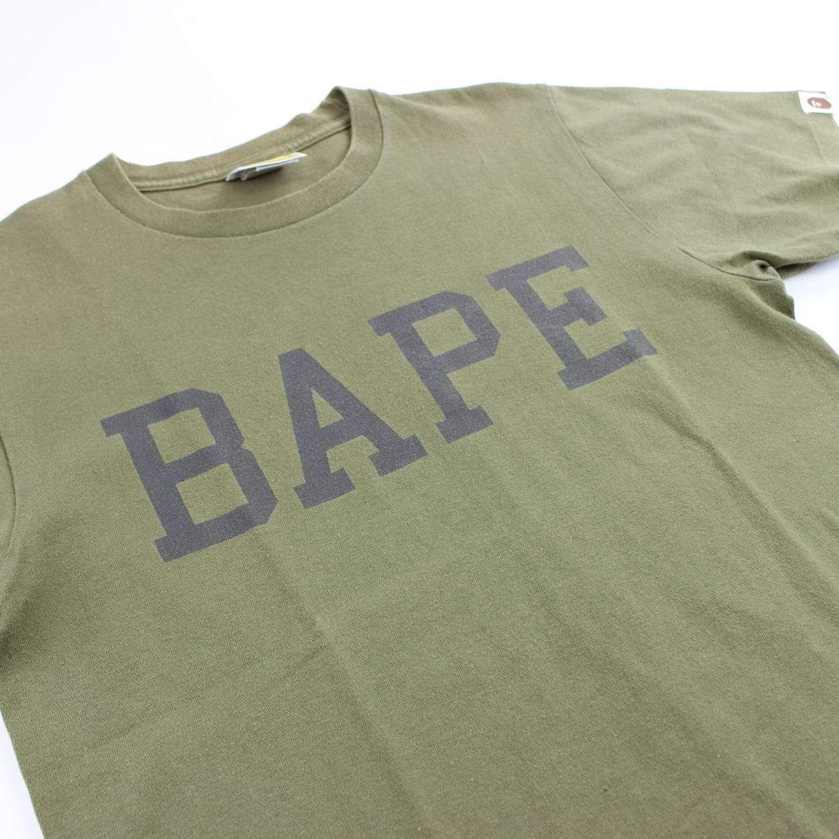 Bape Text Logo Tee Olive - SaruGeneral