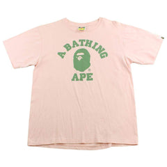 Bape Olive College Logo Tee Pink
