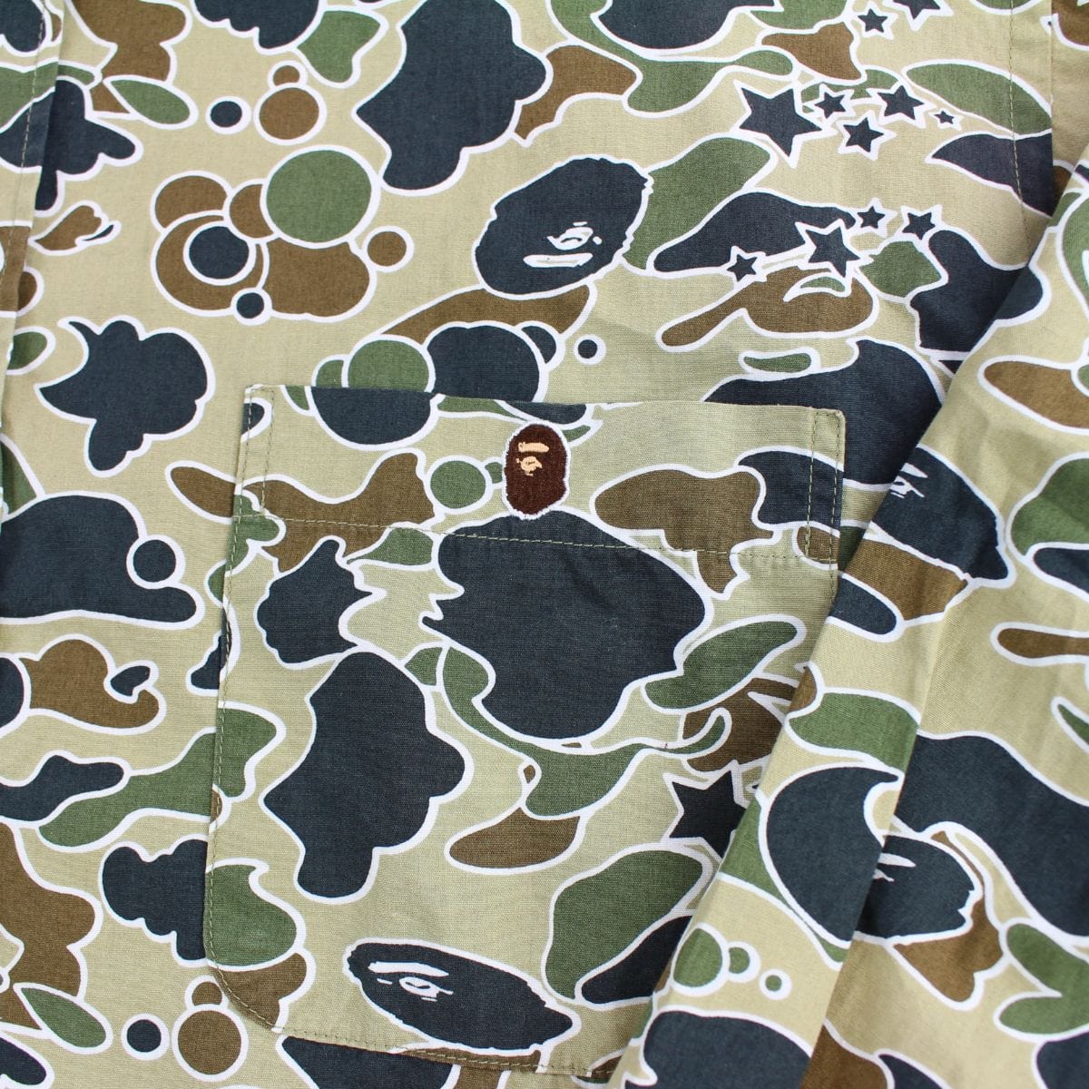 Bape 1st Green Psyche Camo LS Shirt - SaruGeneral