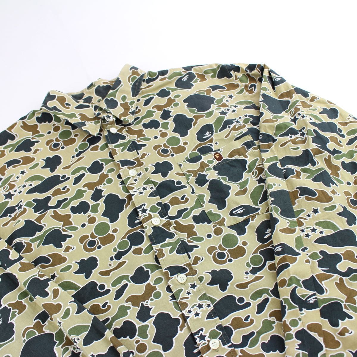 Bape 1st Green Psyche Camo LS Shirt - SaruGeneral