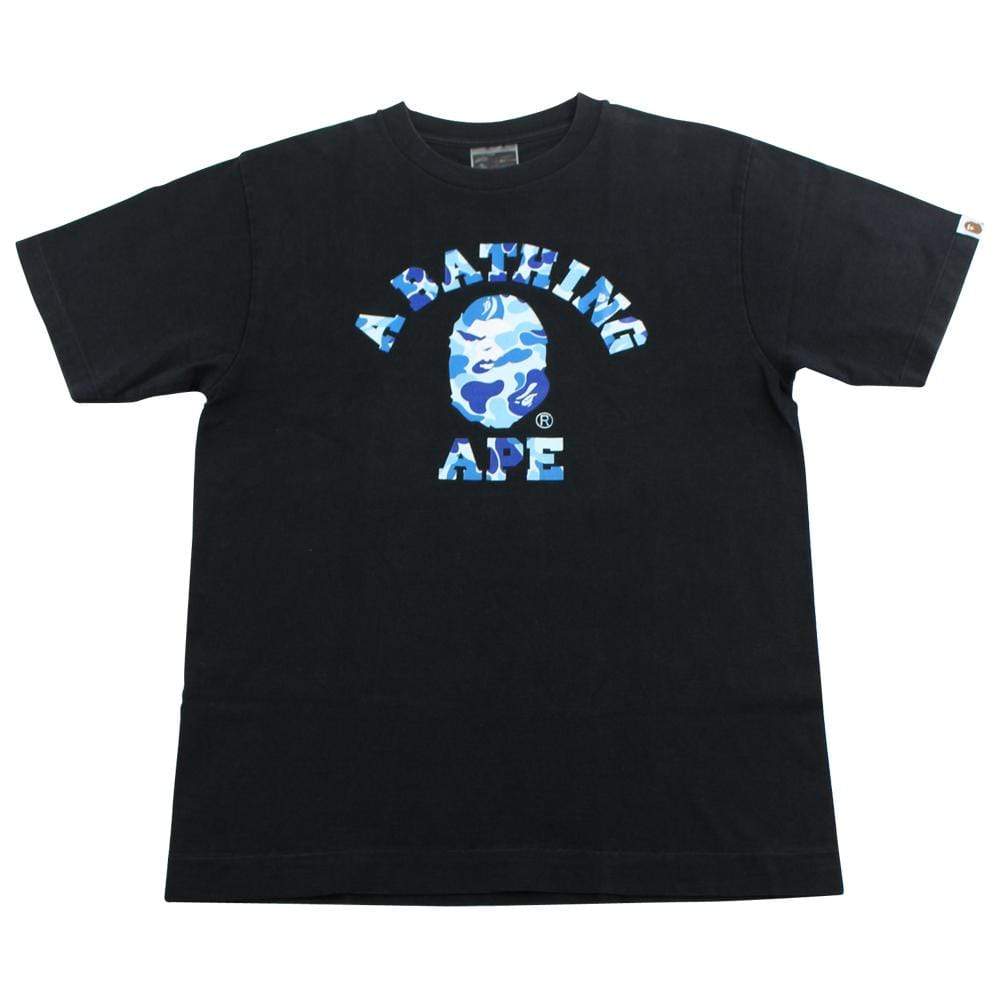 bape angry abc blue camo college tee - SaruGeneral