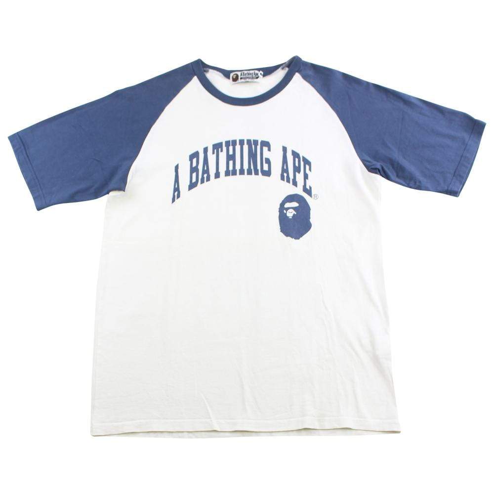 Bape A Bathing Ape Baseball Tee navy white - SaruGeneral