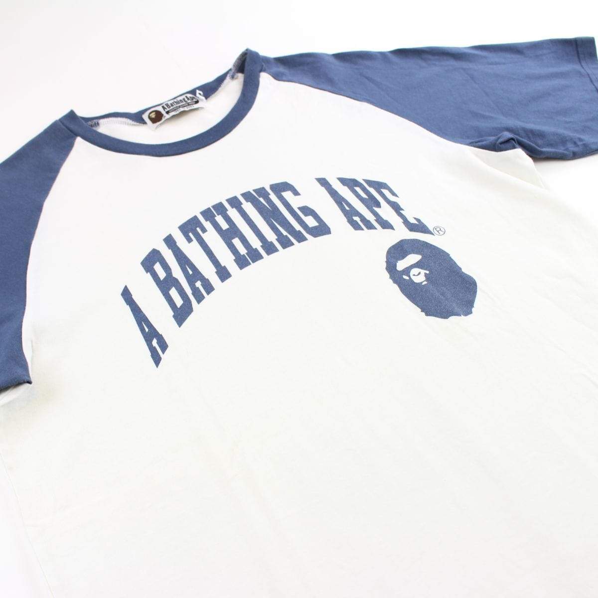 Bape A Bathing Ape Baseball Tee navy white - SaruGeneral