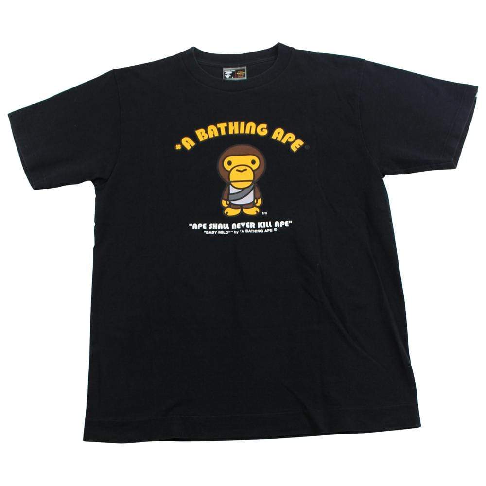 Bape baby milo general figure logo tee black - SaruGeneral