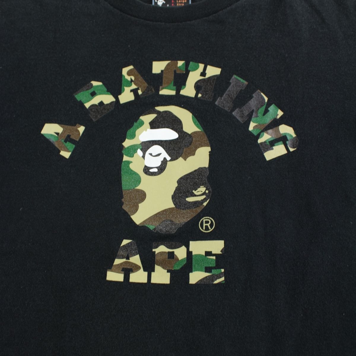 Bape 1st Yellow College Logo Tee Black - SaruGeneral