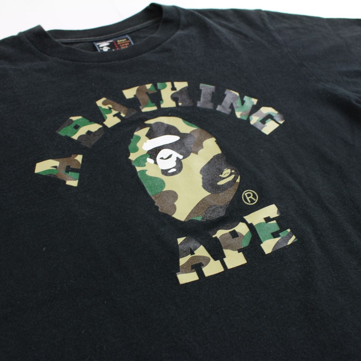 Bape 1st Yellow College Logo Tee Black - SaruGeneral
