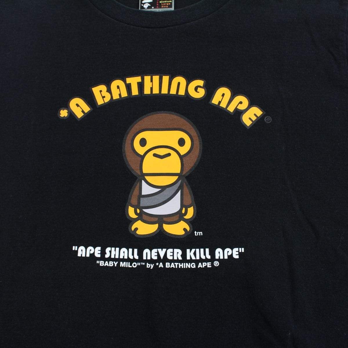 Bape baby milo general figure logo tee black - SaruGeneral