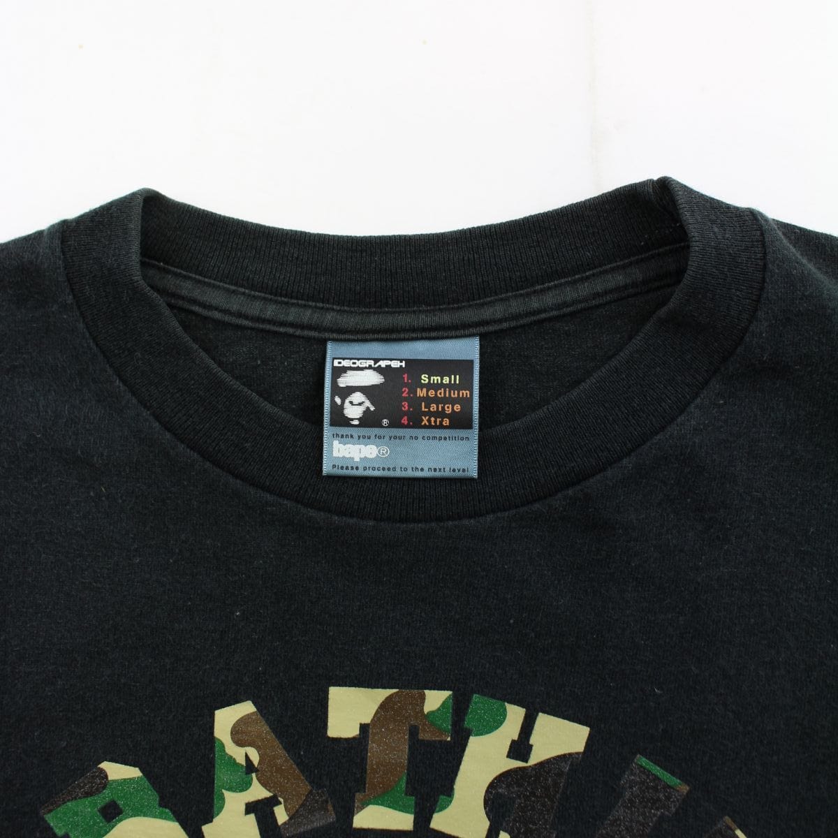 Bape 1st Yellow College Logo Tee Black - SaruGeneral