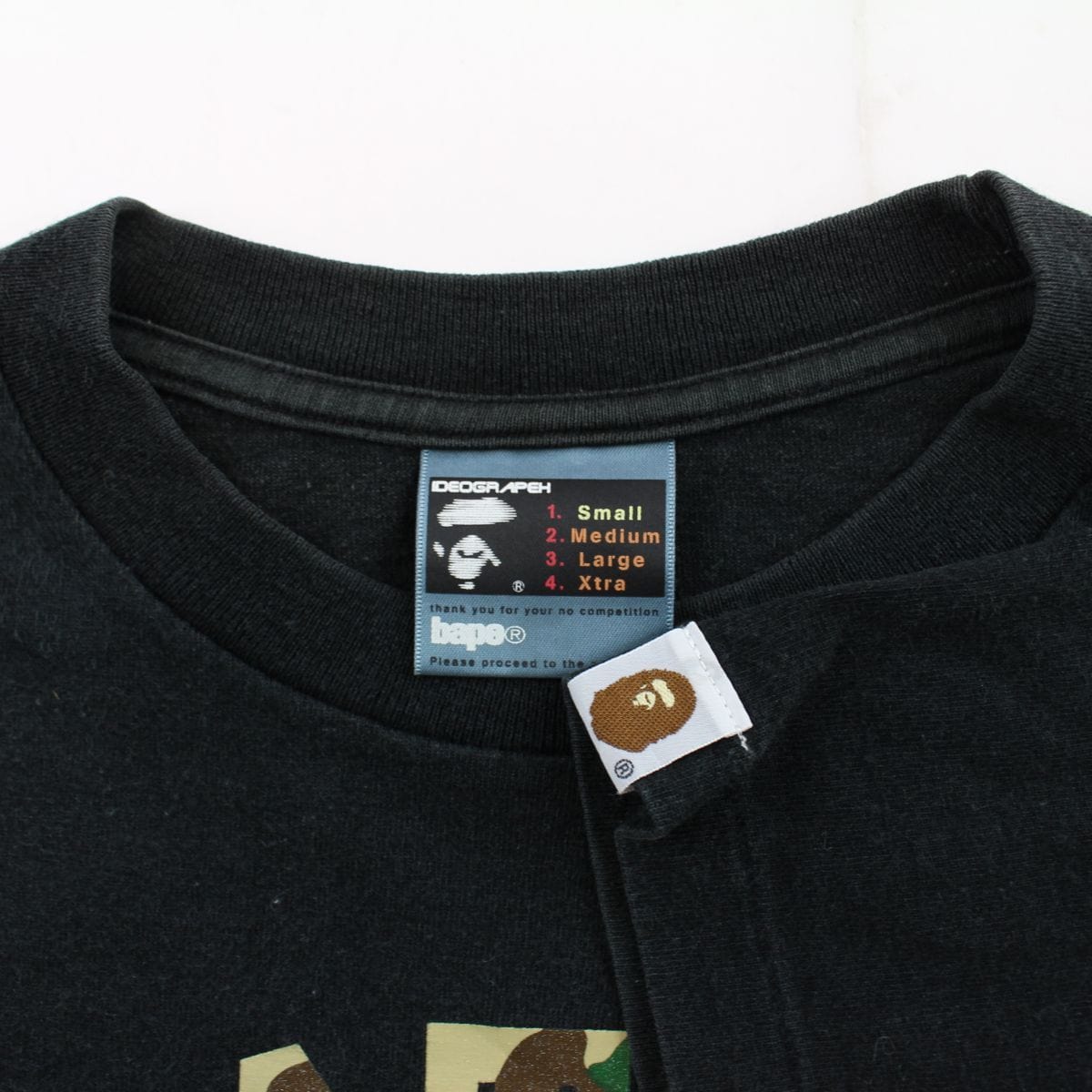 Bape 1st Yellow College Logo Tee Black - SaruGeneral