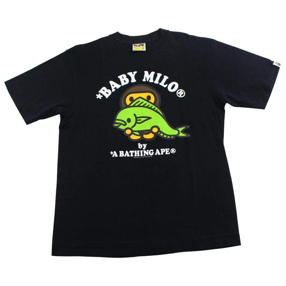 Bape Baby milo fish logo tee black - SaruGeneral