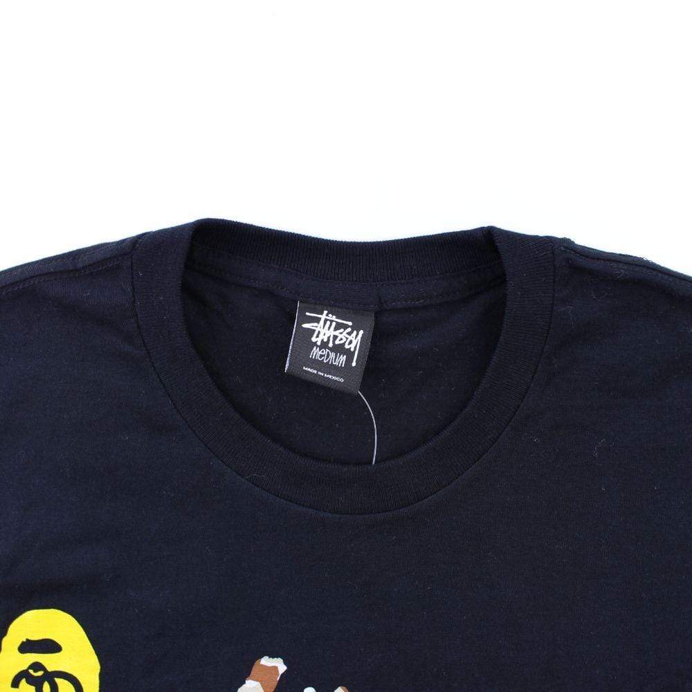 Bape x Stussy Desert Camo Shark Logo Tee Black - SaruGeneral