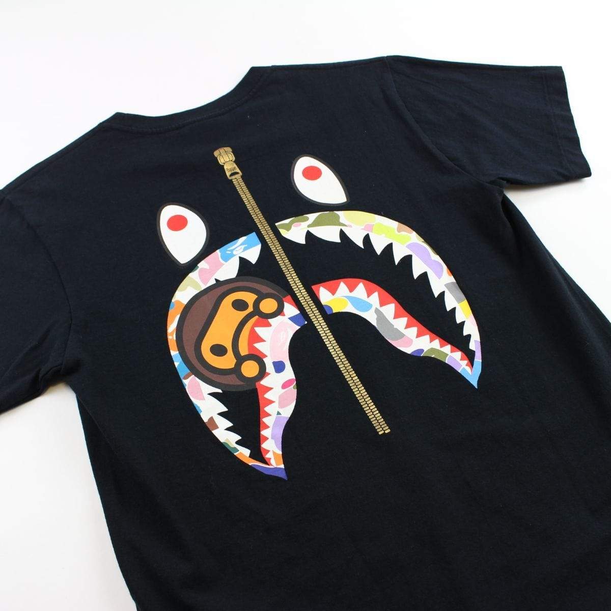 Bape WGM Multi shark face logo tee black - SaruGeneral