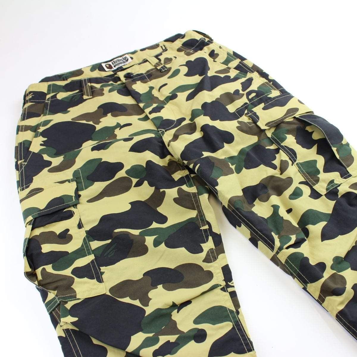 bape 1st yellow camo cargo track pants - SaruGeneral