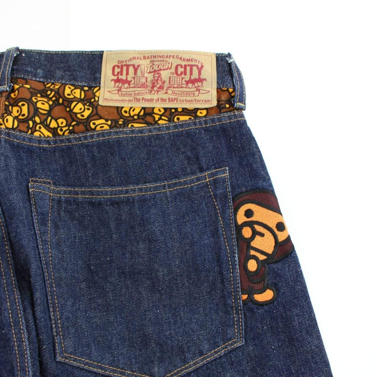 bape milo figure jeans - SaruGeneral