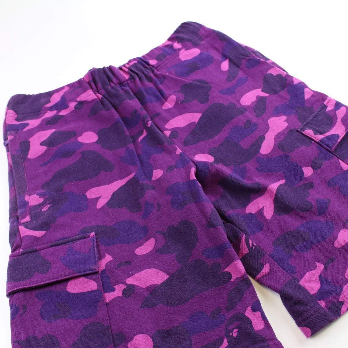 bape purple camo cargo sweatshorts - SaruGeneral