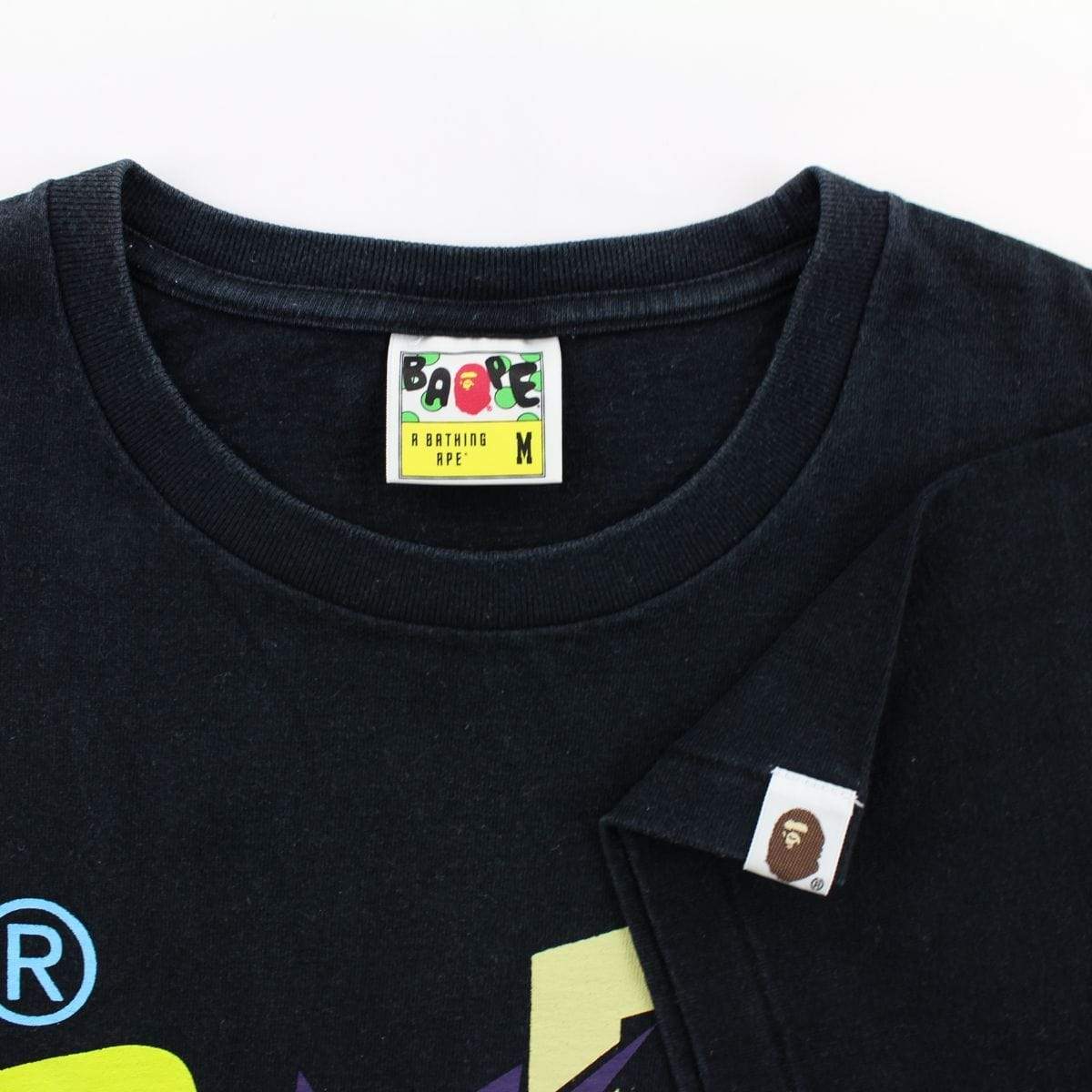 Bape Bapesta Pastel Colours Logo Tee Black - SaruGeneral