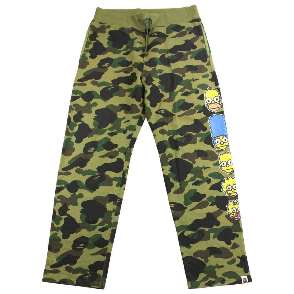 bape x simpsons 1st green camo sweatpants - SaruGeneral