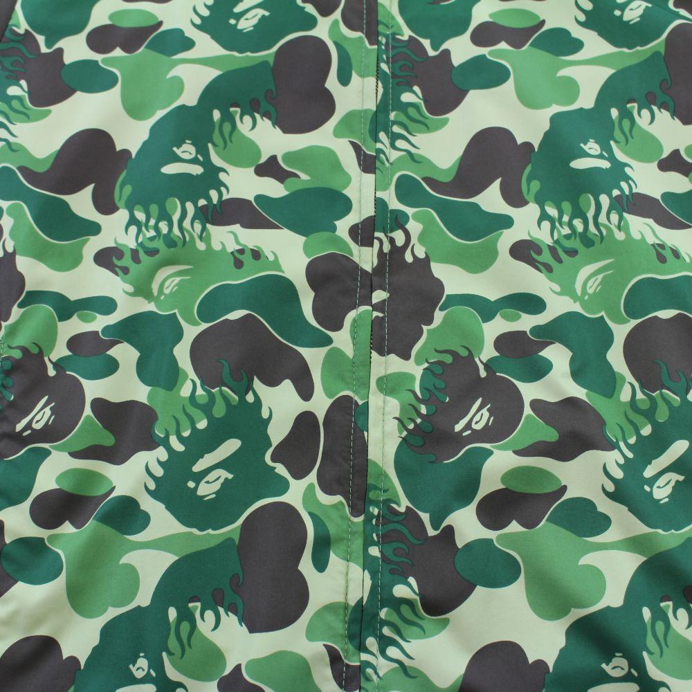 Bape Flame Green Camo Zip Up Jacket - SaruGeneral