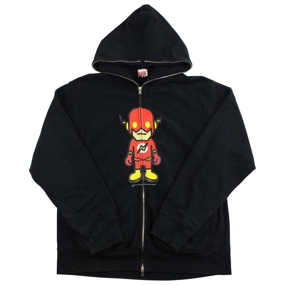 bape x dc comics flash full zip black - SaruGeneral