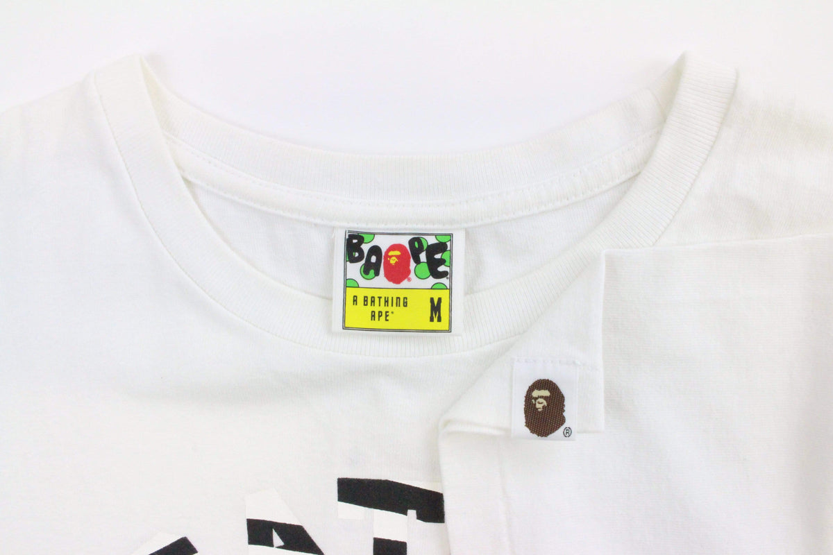 Bape Zebra Print College Logo Tee White - SaruGeneral