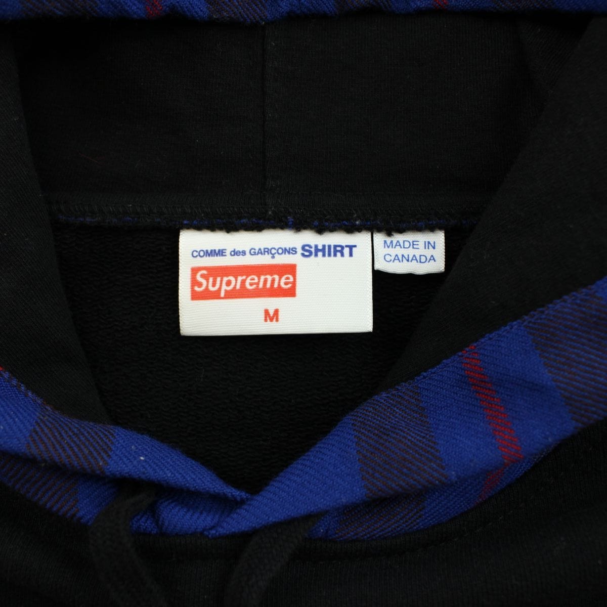 Supreme x CDG Tartan Hoodie Black 2015 - SARUUK