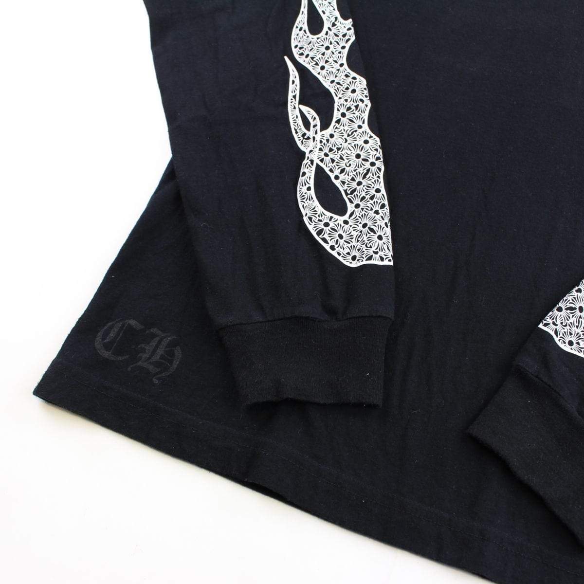chrome hearts flame sleeves ls black - SaruGeneral