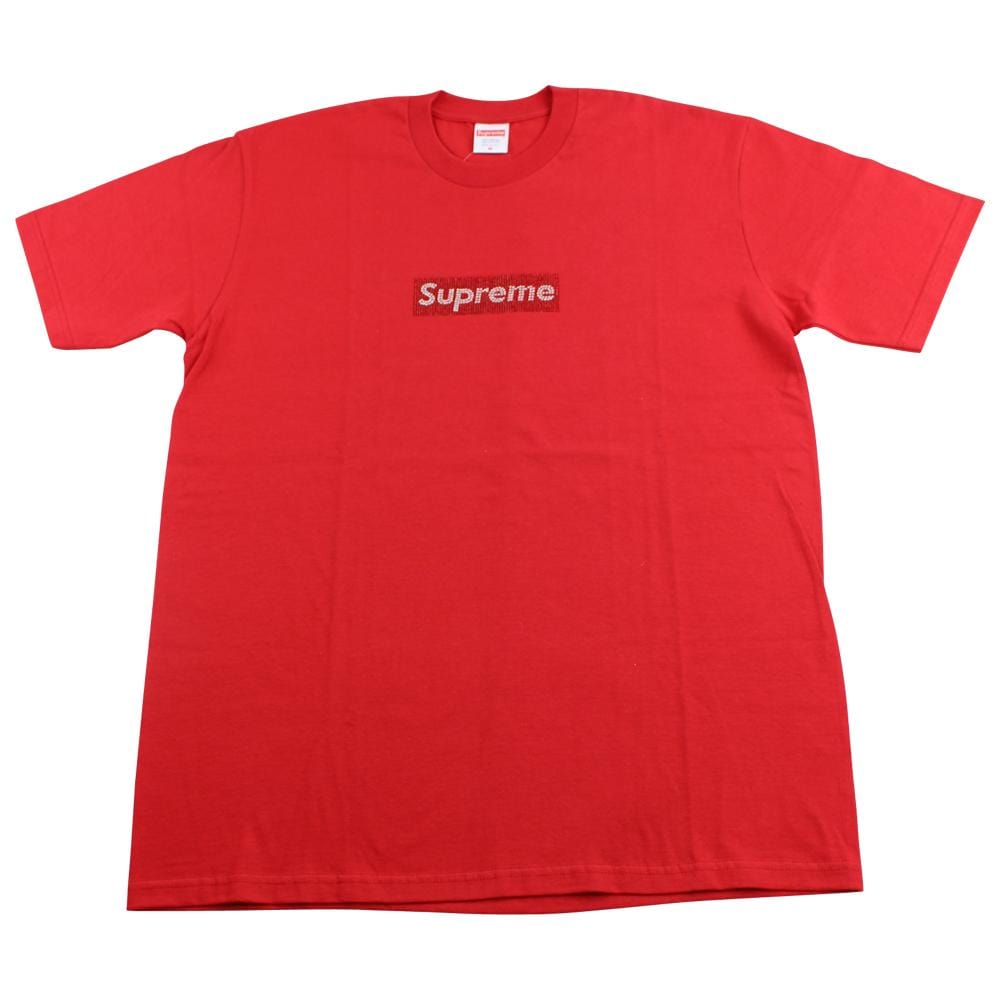 Supreme Swarovski Box Logo Tee Red - SARUUK