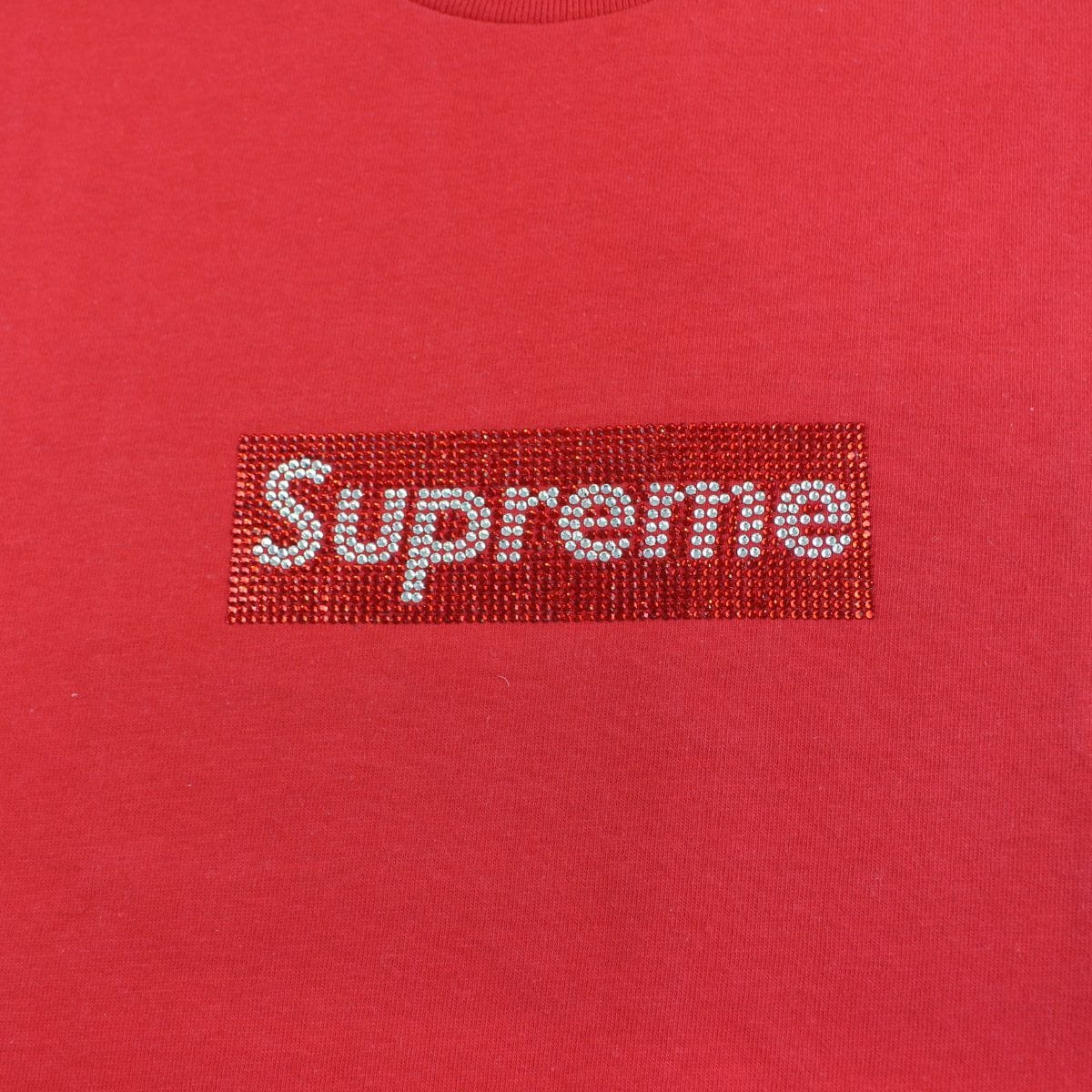 Supreme Swarovski Box Logo Tee Red - SARUUK