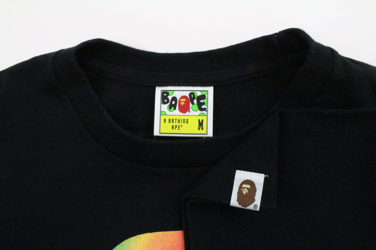 Bape Heatmap Big Ape Logo Tee Black - SaruGeneral
